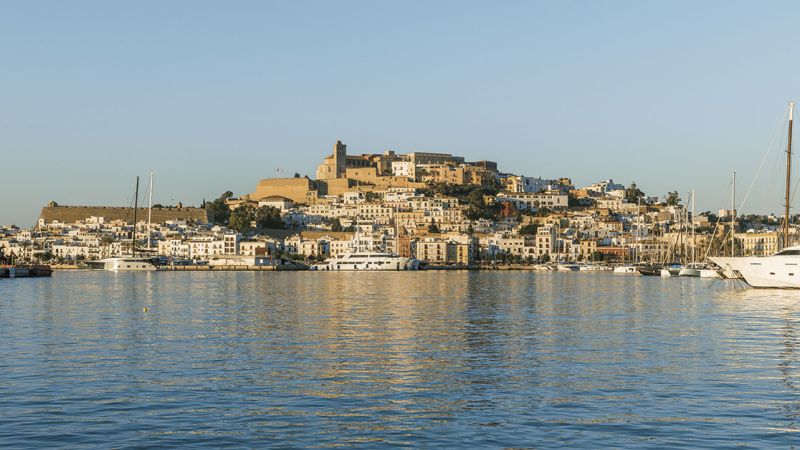 Dalt Vila from the sea in the harbor